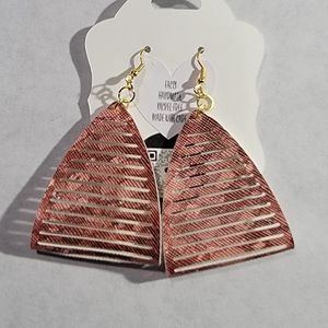 Cork Claw Sculpted Faux Leather Earrings 2.5"
